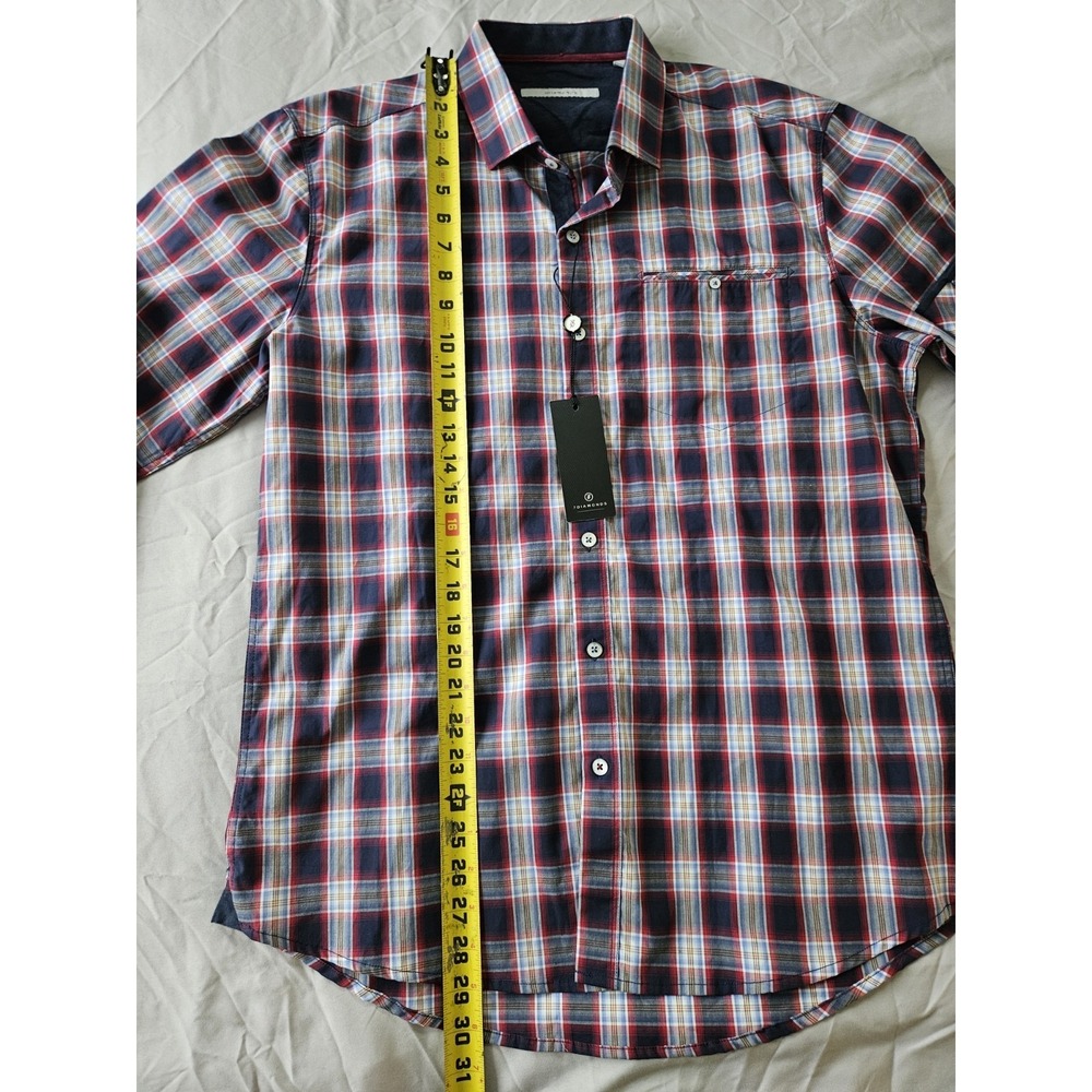 7‎ Diamonds Long Sleeve Shirt Mens Large Plaid Play By Play Performance - Picture 5 of 6